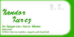 nandor kurcz business card
