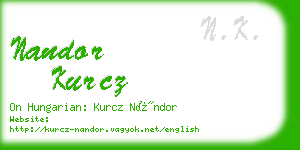 nandor kurcz business card